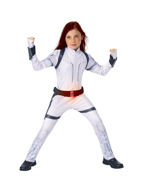 Girls Black Widow Movie Black Widow Deluxe Costume Whitesuit