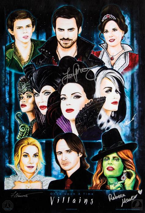 Once Upon A Time Villains Poster Signed By Rebecca Mader And Lana Parrilla