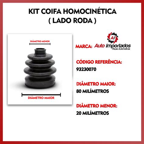 Kit Coifa Borracha Graxa Abra Adeira Homocin Tica Lado Roda Chevrolet