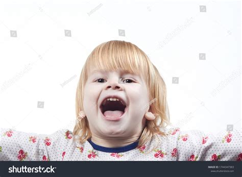 Portrait Little Girl Who Screams Stock Photo 1744347383 Shutterstock