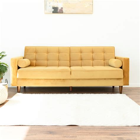 William Mid Century Modern Velvet Sleeper Sofa In Gold Cymax Business