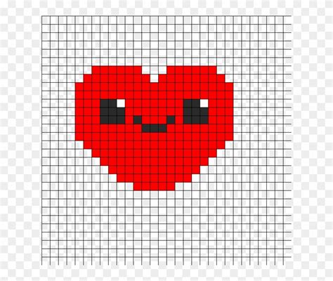 Cute Kawaii Heart Perler Bead Pattern Bead Sprite Cute Pixel Art Grid Clipart 1565273