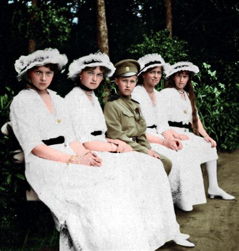Grand Duchesses Olga Tatiana Maria Anastasia Of Russia With Their