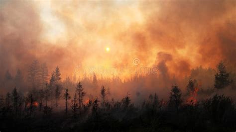 Forest Fire Fire And Smoke In Forest Wildfires Stock Image Image Of