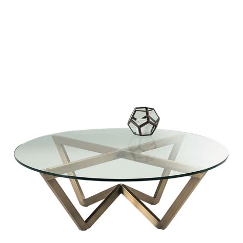 The designers at glasstopsdirect.com proudly introduces our new and fashion forward bronze round glass table tops. Reflex - Circular Glass Top Coffee Table with Brushed ...
