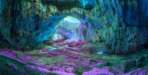 Mystical Cave In Bright Fantastic Colors Fantasy Landscape Cool