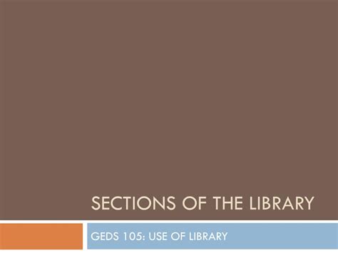 Ppt Sections Of The Library Powerpoint Presentation Free Download