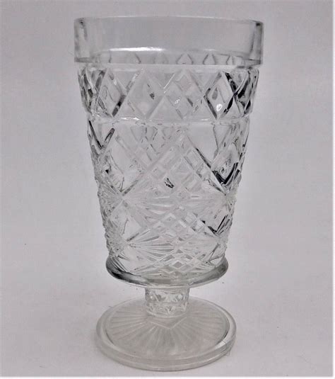 4 Hazel Atlas Gothic Big Top Peanut Butter Footed Water Goblets Glasses