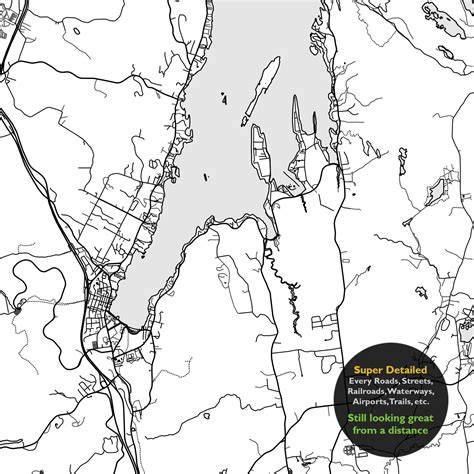 Lake George Ny Map Print New York Usa Map Art Poster Etsy Uk