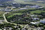 Stahnsdorf von oben - Ausbau der Ortsumgehung im Straßenverlauf der ...