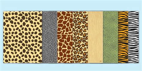 Free African Safari Animal Patterns A4 Sheets