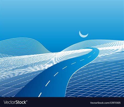 Road And Highway On A Stylized Abstract Map Vector Image