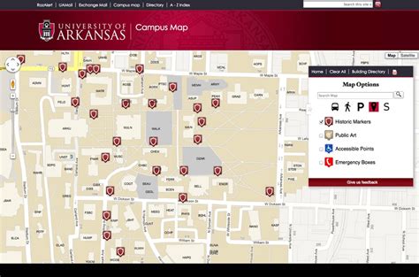 University Of Arkansas Fayetteville Campus Map Australia Map