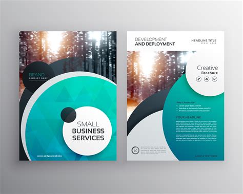 Creative Blue Business Flyer Brochure Design Template With Circl