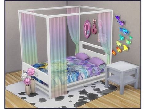 The Sims 4 Bed Frame Himmelbett 1000 Sims 4 Beds Sims 4 Cc
