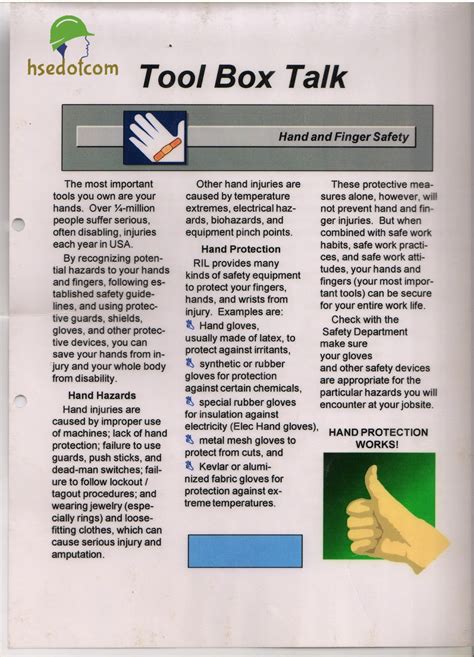Very Useful Safety Toolbox Talk Handouts With Different Topics