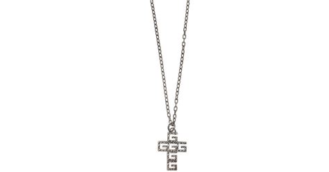Gucci G Cross Sterling Silver Necklace In Metallic For Men Lyst