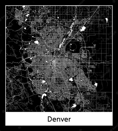Premium Vector | Minimal city map of denver (united states, north america)