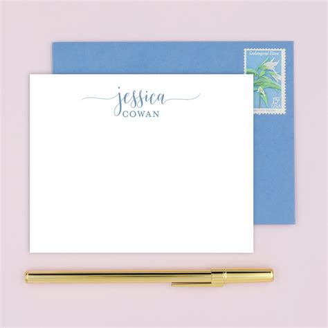 Personalized Note Cards With Name In Calligraphy Script Boxed Etsy