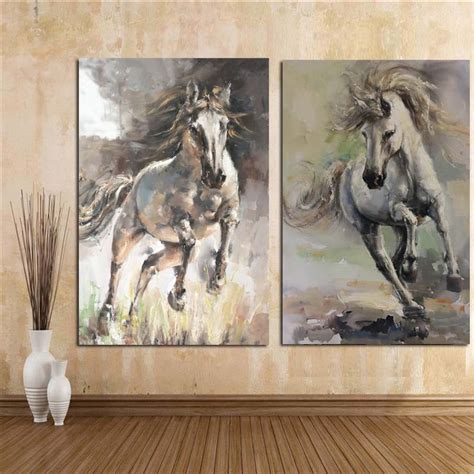 Print Vintage Abstract Horse Oil Painting On Canvas My