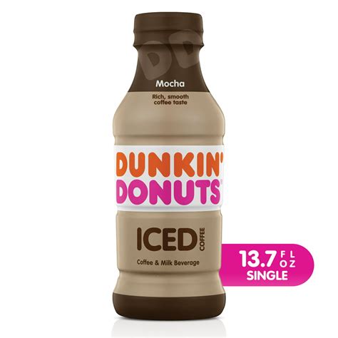 Dunkin Donuts Mocha Iced Coffee Bottle 137 Fl Oz