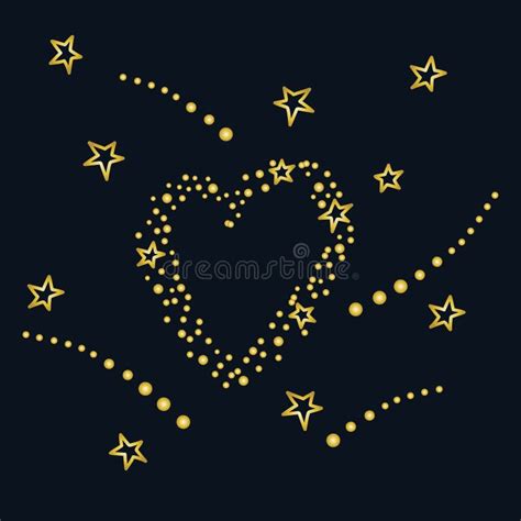 Starry Sky The Heart Of The Stars Vector Illustration Stock