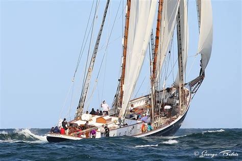 Schooner Columbia Flying With Capt Karl Joyner Winner Of The Mayors Cup