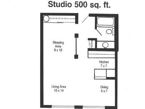500 Square Feet Studio Floor Plan Floorplans Click