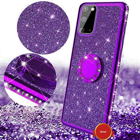 For Samsung Galaxy S20 Plusultra 5g Bling Glitter Ring Stand Phone