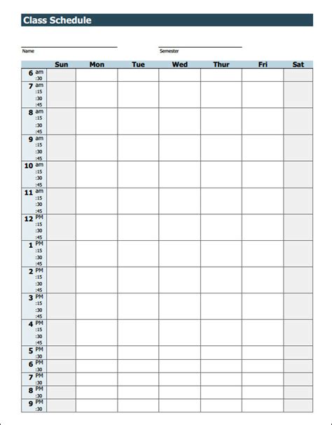 Weekly Schedule Template 9 Download Free Documents In