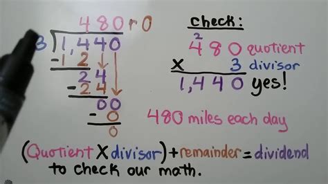 5th Grade Math 22 Divide By 1 Digit Divisor Check With