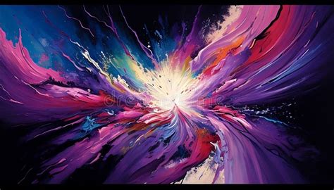 Cosmic Energy Explosion In Vibrant Colors Made With Generative Ai