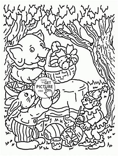 Coloring Forest Children Pages Easter Popular