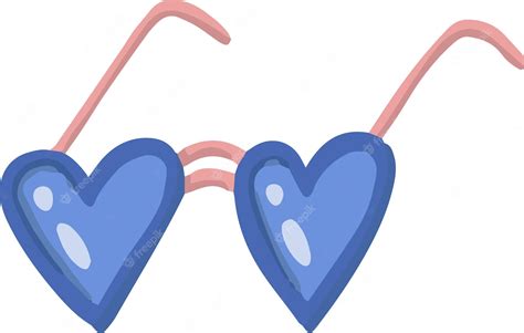 premium vector hand drawn heart shaped glasses illustration