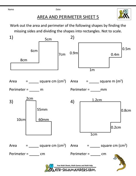 Area And Perimeter Worksheets Grade 5