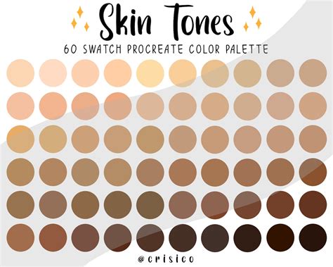 Skin Tones Procreate Color Palette Light To Dark Skin Shade Swatches Instant Download Etsy