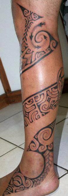 Polynesian Calf Tattoo With Tahitian Symbols Marquesantattoos