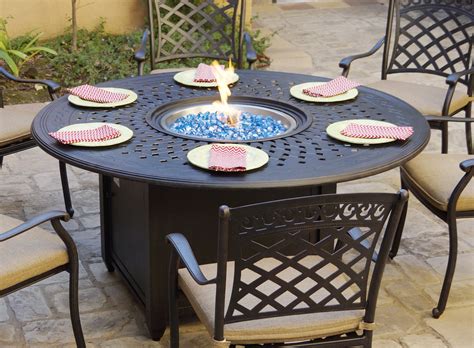 Lark Manor Muskegon 29 H X 60 W Aluminum Propane Outdoor Fire Pit Table With Lid And Reviews