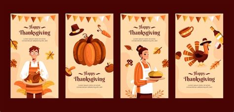 Premium Vector Instagram Stories Collection For Thanksgiving Celebration