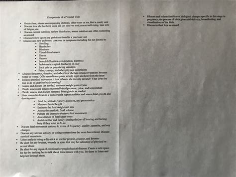 Components Of A Prenatal Visit 52 Prenatal Visits Midwife