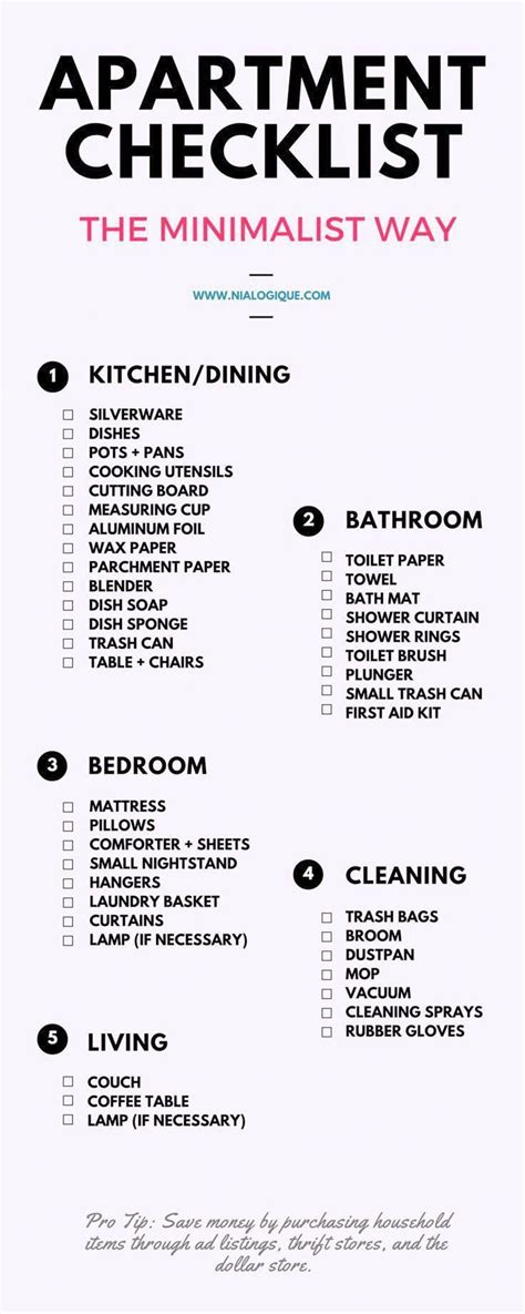 Wonderful Living Room Essentials List Minimalist Apartment Checklist