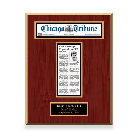 Chicago Tribune Custom Article Print Plaques Shop The Chicago Tribune