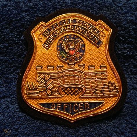Usss Us Secret Service Uniformed Division Gold Bullion Thread Badge