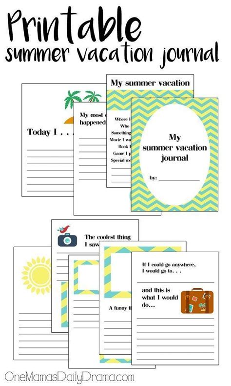 Free Printable Summer Vacation Journal For Kids How I Spent My Summer