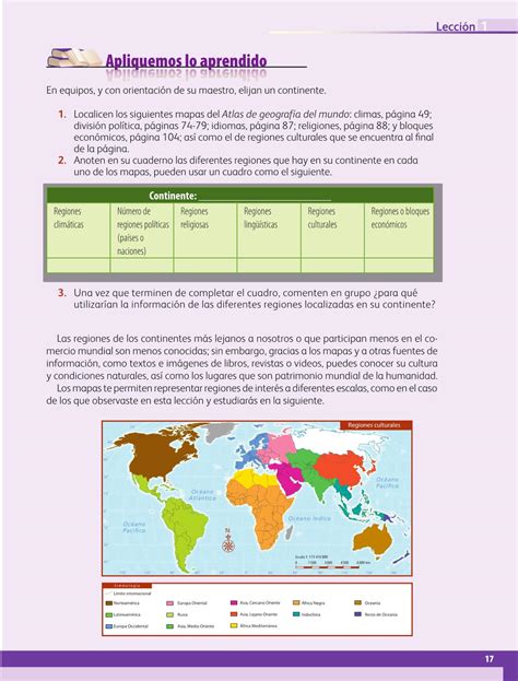 En la tabla de la página anterior, elijan dos países de cada nivel y coloreen el recuadro de cada país según el nivel. Geografía Sexto grado 2016-2017 - Online | Libros de Texto ...