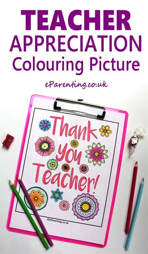 Teacher Appreciation Colouring Picture Free Printable
