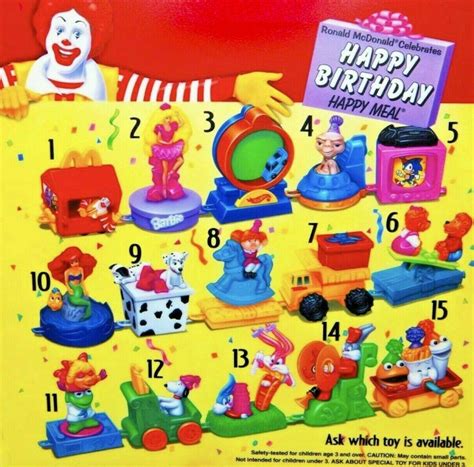 1994 Mcdonalds Happy Birthday Happy Meal Toys Some Minor Rubsmarks