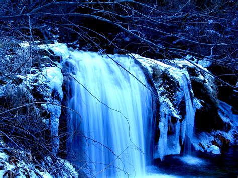 Free Photo Ice Forest Waterfall Nb Scene Rugged Free Download