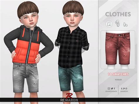 Sims 4 — Denim Shorts For Toddler 02 By Remaron — New Mesh