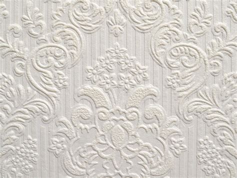 Vintage Embossed Paintable Wallpaper By The Yard White
